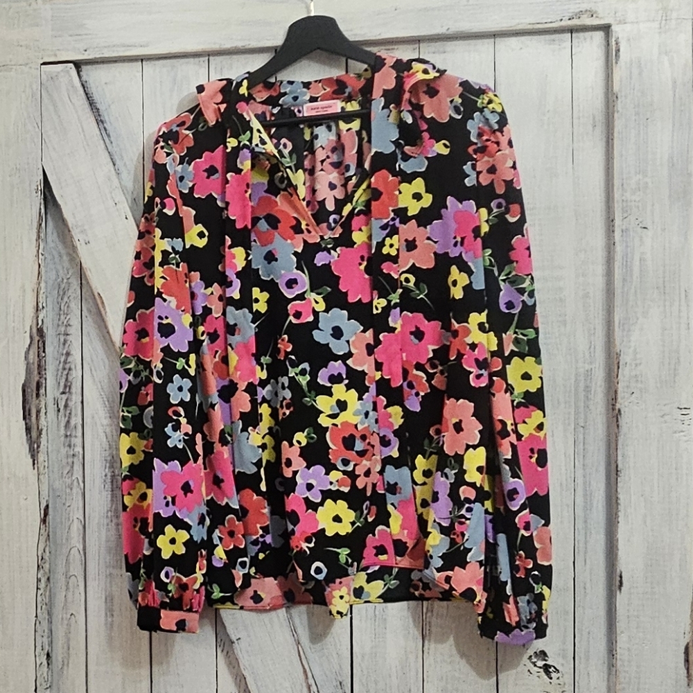 Kate Spade Wildflower Bouquet Blouse LARGE - Picture 1 of 8